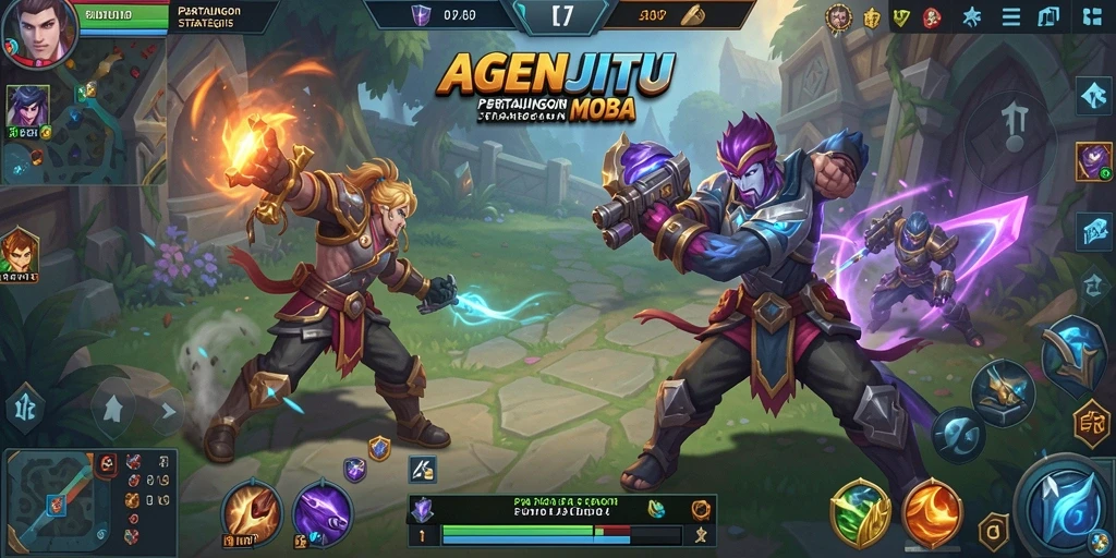 Tampilan gameplay AGENJITU dengan pertarungan tim yang intens.