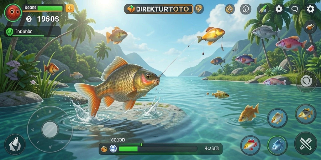 Screenshot permainan memancing dengan visual yang menakjubkan.