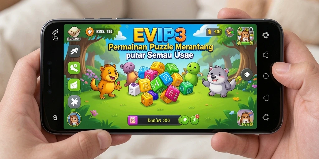 Screenshot utama EVIP3 menampilkan gameplay puzzle yang seru dan menantang.