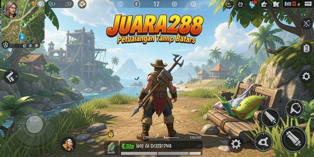 Screenshot gameplay JUARA288 menampilkan aksi seru dan dunia terbuka yang luas.