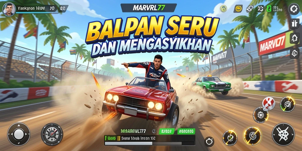 Tampilan menakjubkan dari balapan seru di MARVRL77.