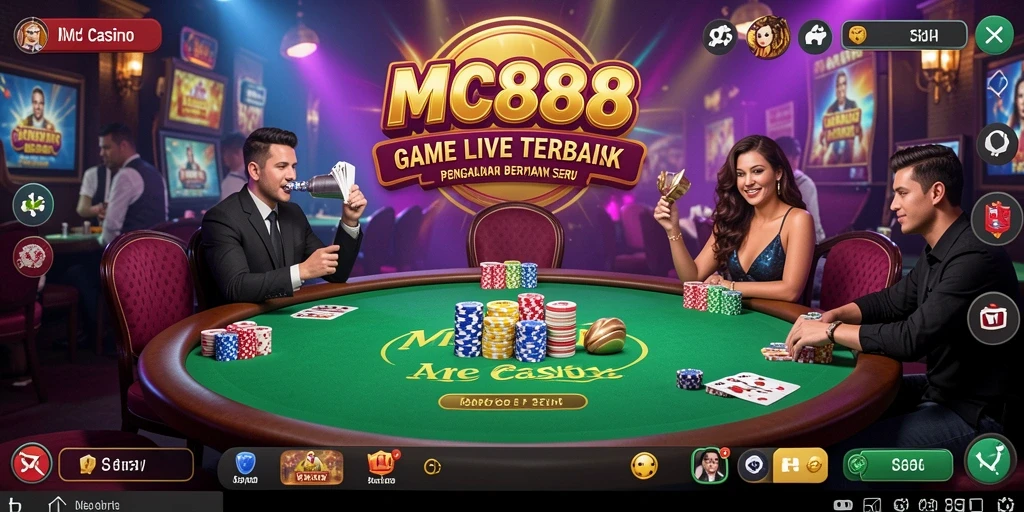 Gameplay seru MC888 yang menampilkan dealer langsung dan permainan interaktif.