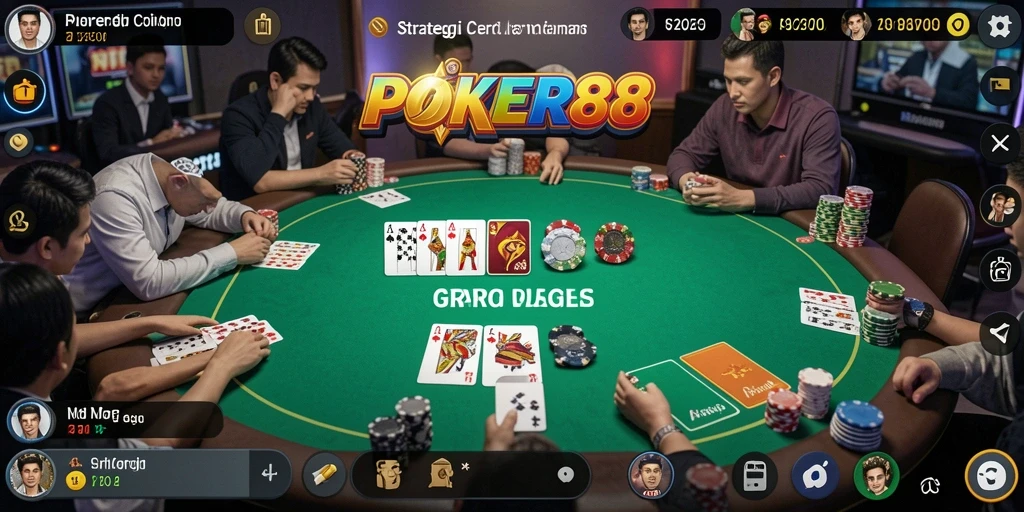 Tampilan gameplay POKER88 yang menantang dan mendebarkan.