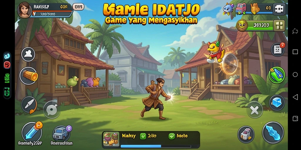 Screenshot gameplay menunjukkan pengelolaan sumber daya yang menarik di RAKYATJP.