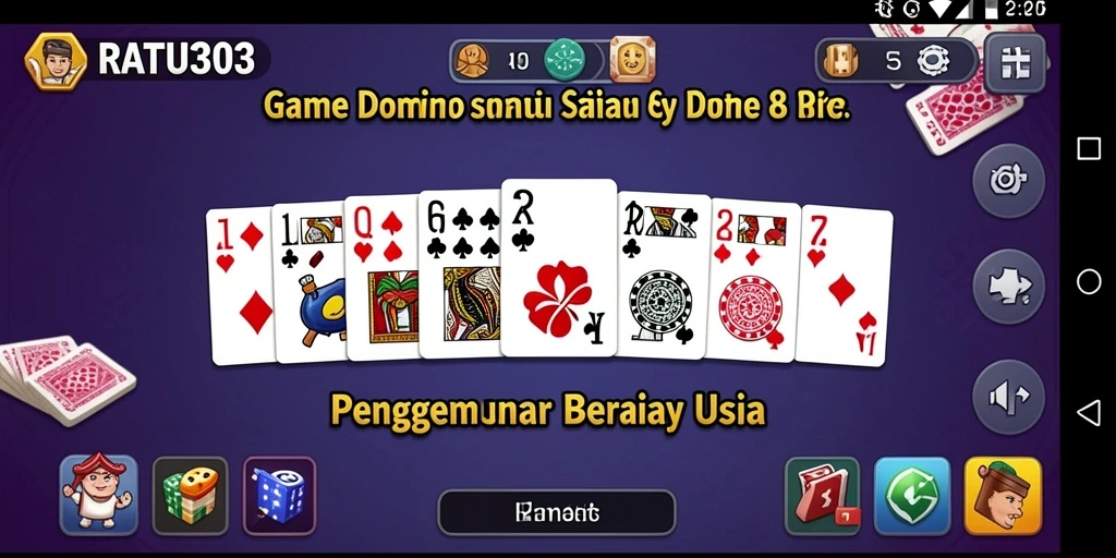 Screenshot gameplay RATU303 menunjukkan penuh aksi permainan Domino yang seru.