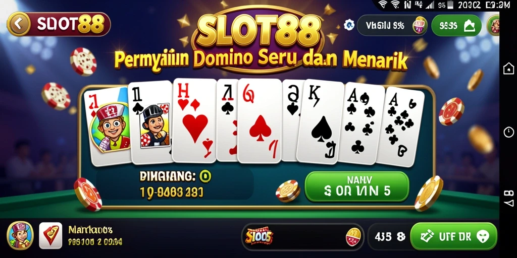 Tampilan gameplay menarik dari permainan domino di SLOT88.
