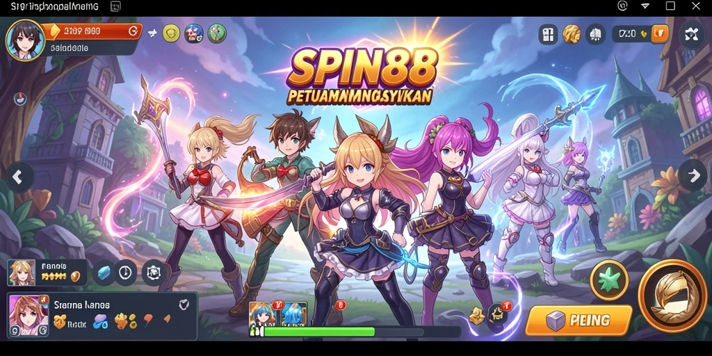 Tampilan gameplay <strong>SPIN88</strong> yang menarik dengan karakter anime.