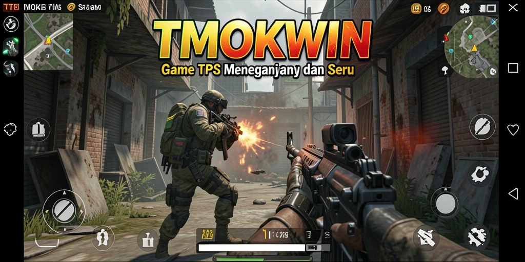 Screenshot gameplay TMOKWIN yang menampilkan aksi TPS yang mendebarkan.