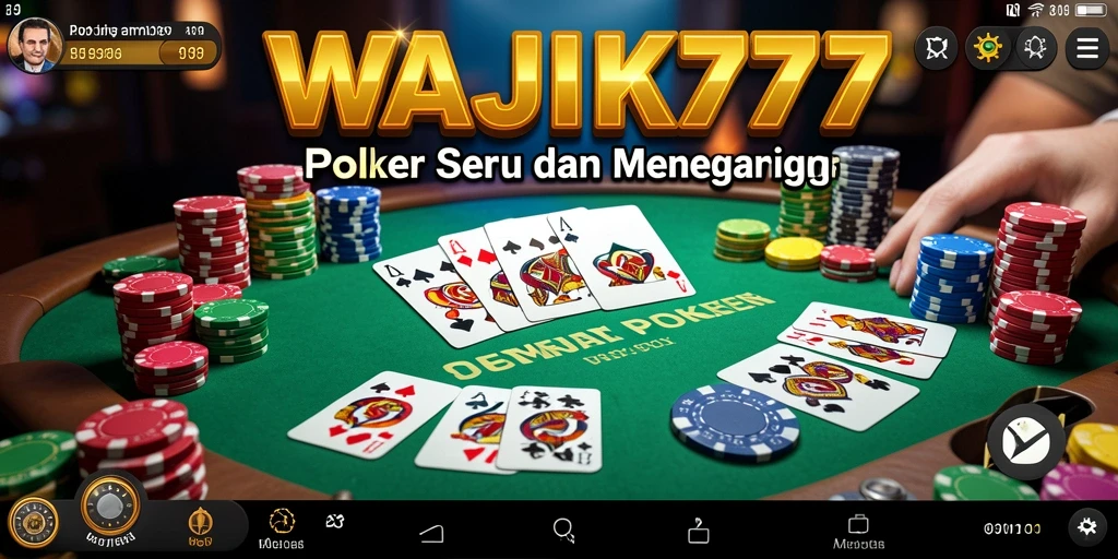 Screenshot menunjukkan pemain beraksi dalam permainan Poker di WAJIK777.