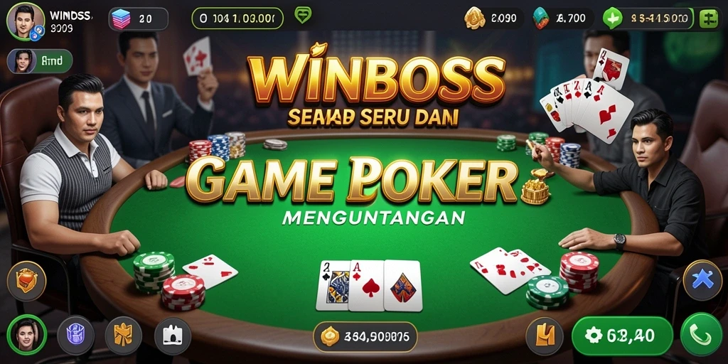Gameplay WINBOSS menunjukkan serunya permainan Poker yang mendebarkan.