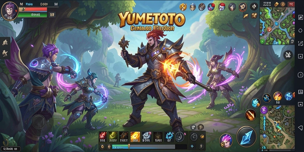 Gameplay seru dalam YUMETOTO, dunia MMORPG yang luas.