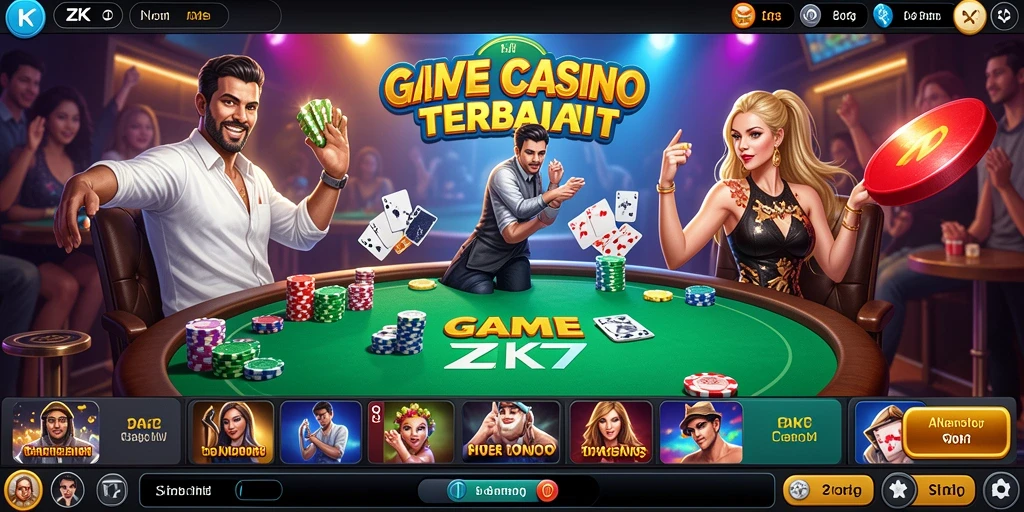 Tampilan gameplay Live Casino yang mendebarkan dan interaktif di ZK7.